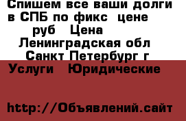 Спишем все ваши долги в СПБ по фикс. цене 49 000 руб › Цена ­ 49 000 - Ленинградская обл., Санкт-Петербург г. Услуги » Юридические   